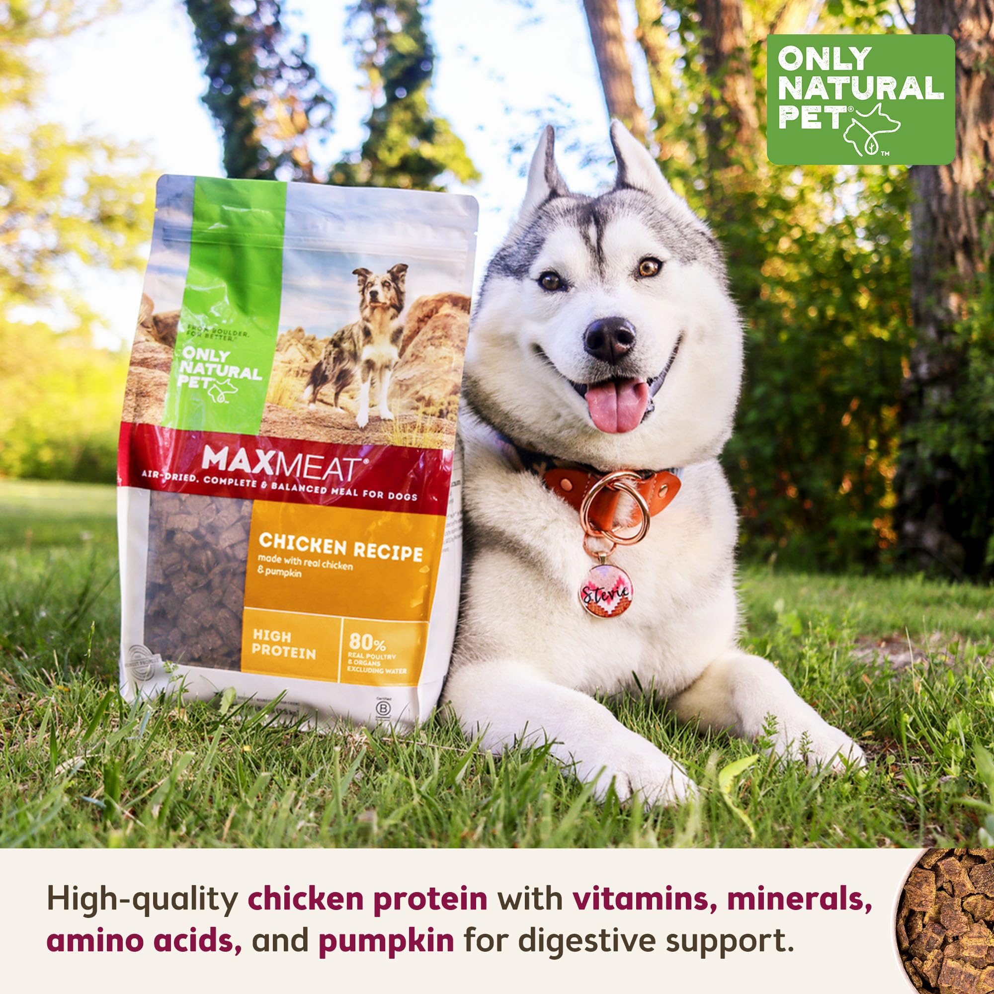 Only Natural Pet MaxMeat Holistic uso como comida completa o complemento proteico.