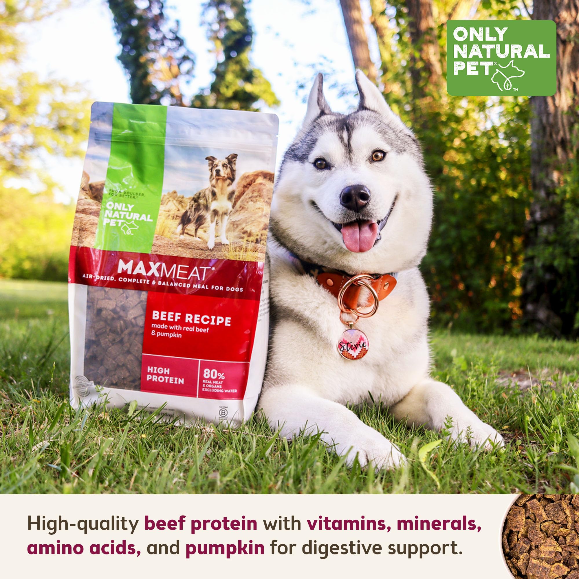 Uso diario de MaxMeat, aroma natural y textura atractiva.