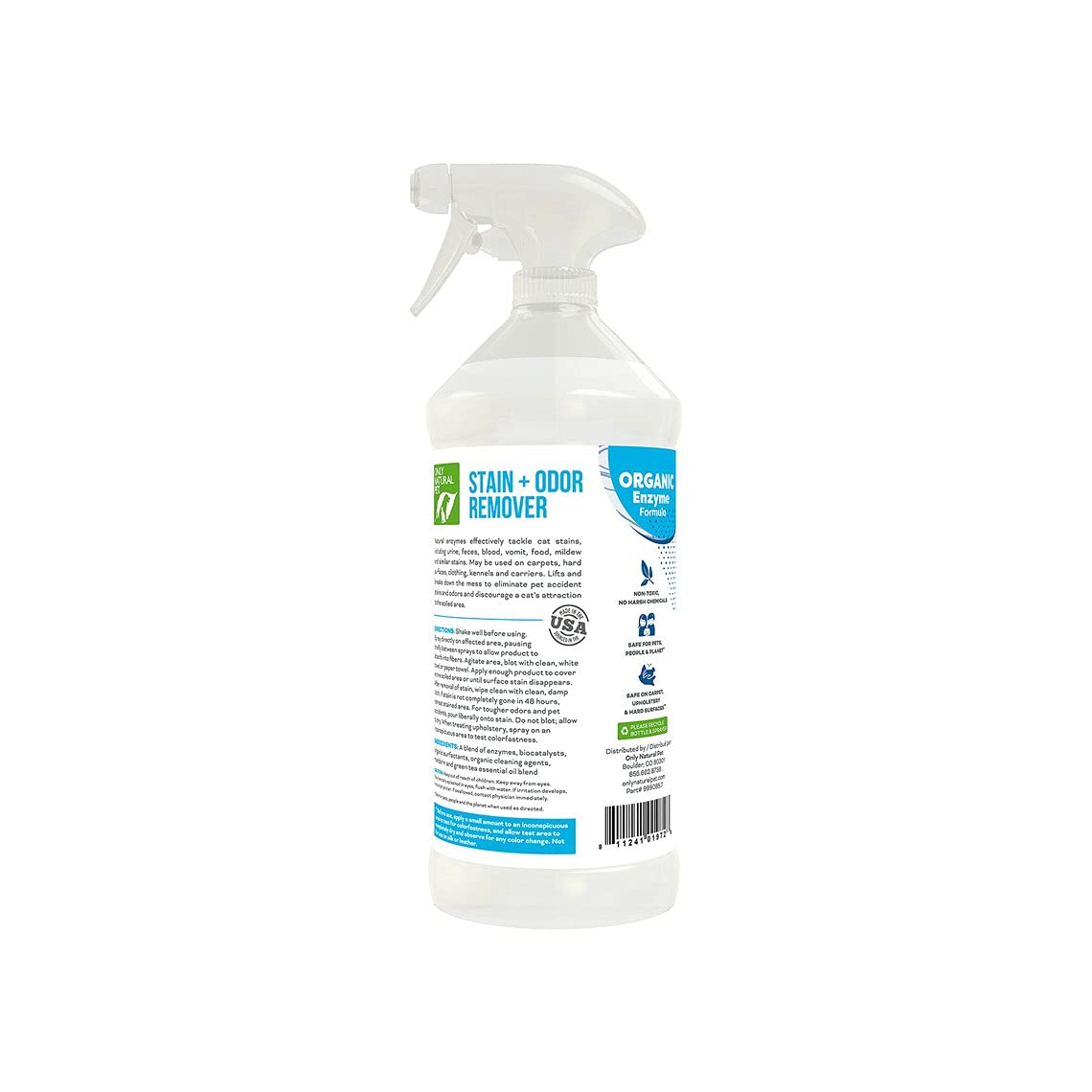 Only Natural Pet: pulverizador y etiqueta para aplicación fácil.