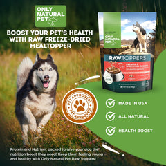 Only Natural Pet Raw Toppers: sirve sobre comida húmeda para añadir proteína y textura