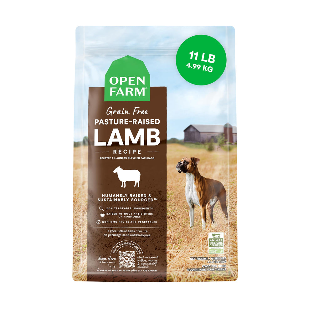 Open Farm: alimento seco sin granos de cordero, bolsa de 11 lb, apoyo a una dieta equilibrada