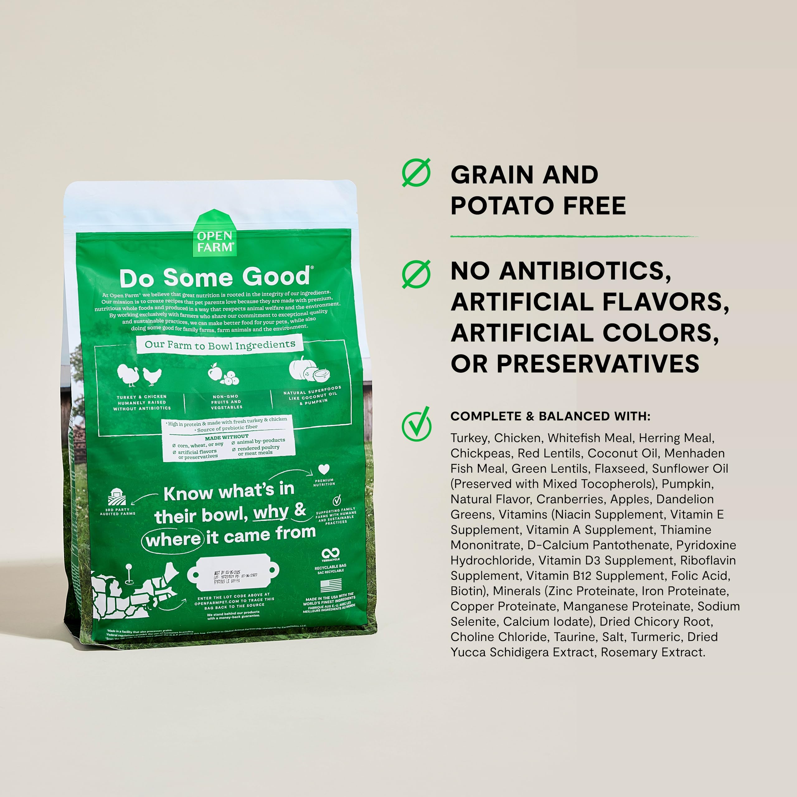Open Farm croquetas con ingredientes certificados y trazabilidad geográfica