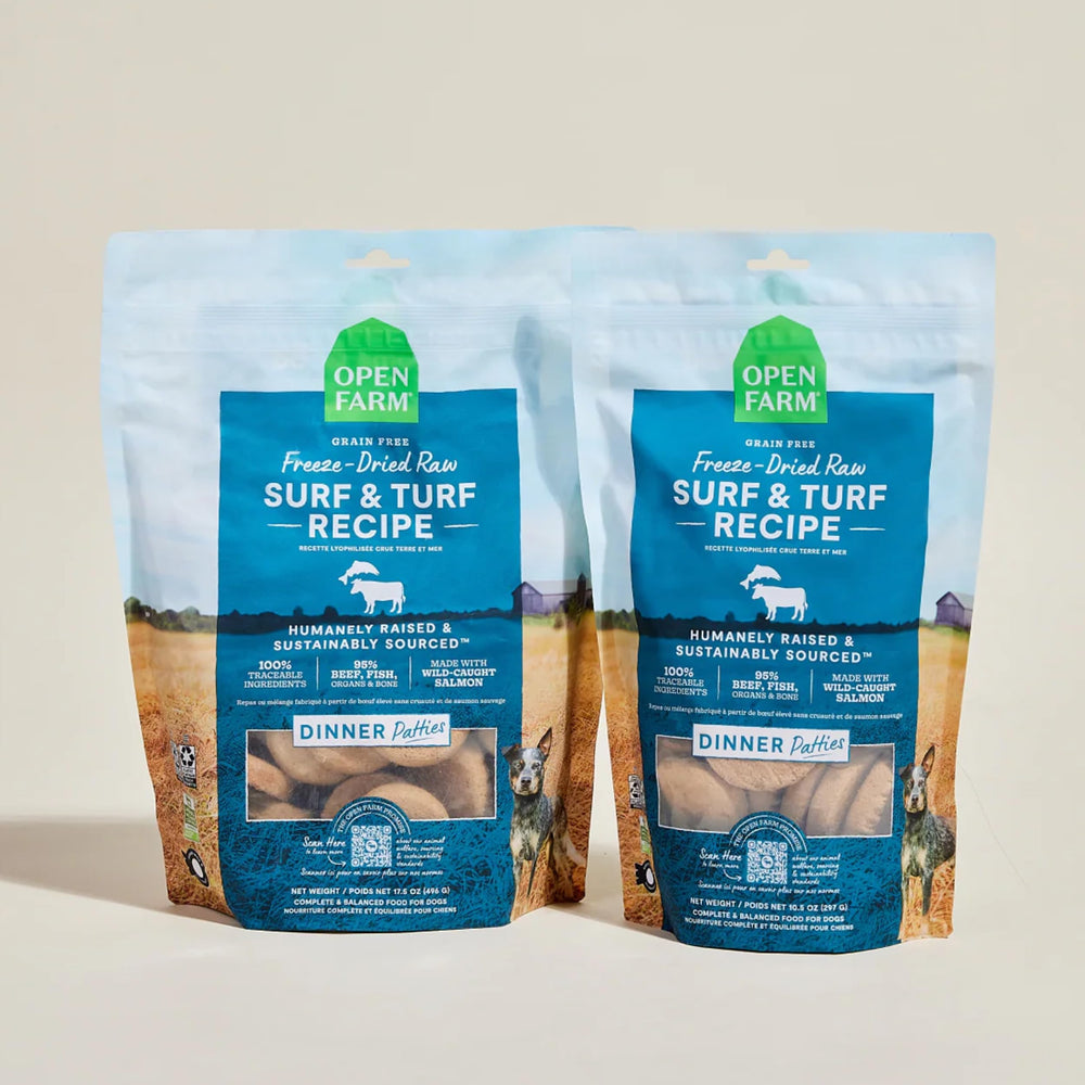 Open Farm dieta completa o mezcla para enriquecer comidas.