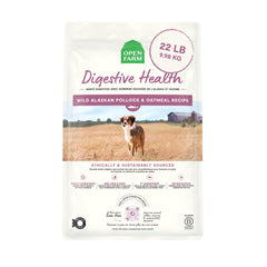 Open Farm Digestive Health: tazón servido con croquetas fáciles de digerir para perros sensibles.