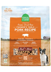 Open Farm mordiscos crudos deshidratados de cerdo, proteína alta para perros activos