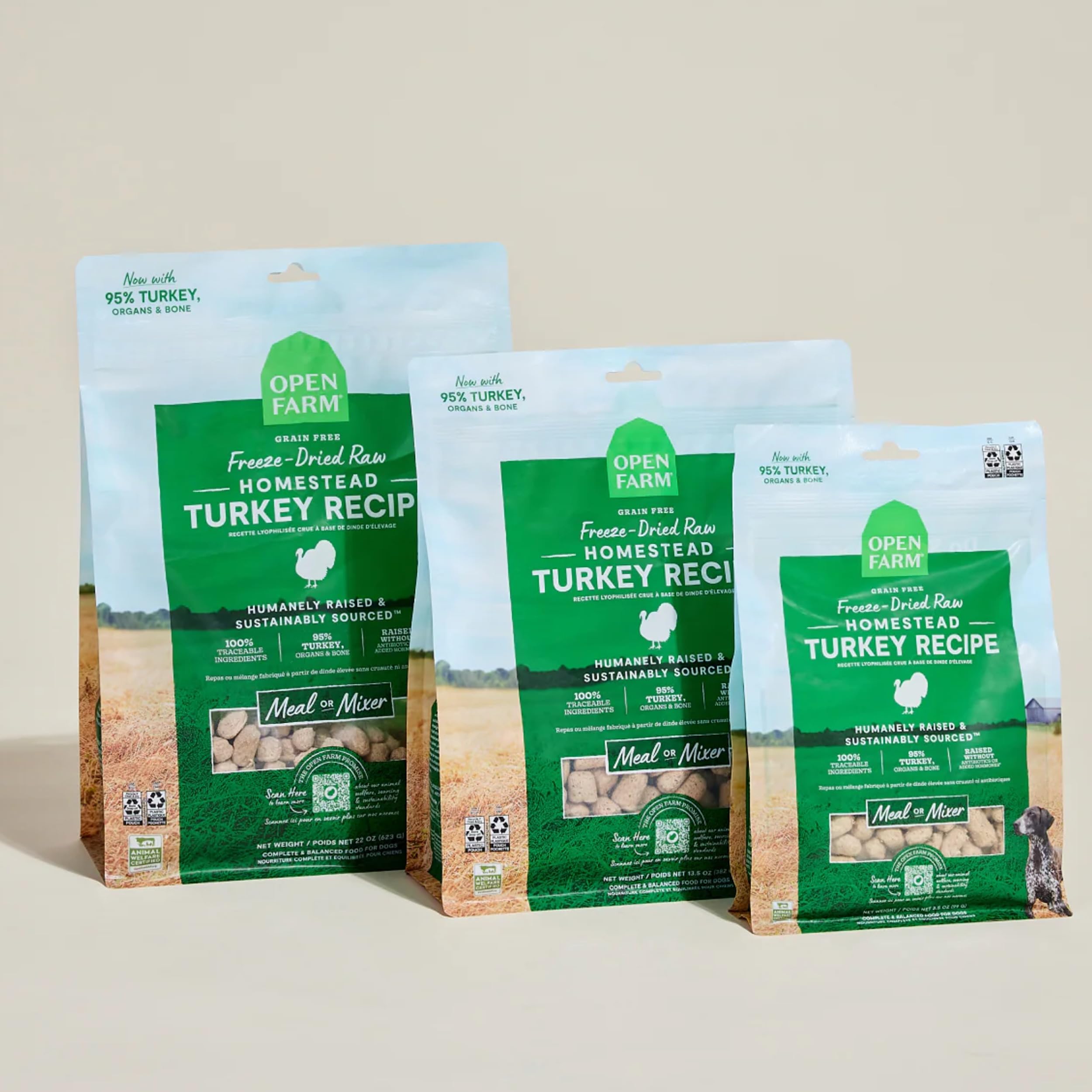 Open Farm Mordiscos Pavo: deshidratados con sabor intenso y aroma natural