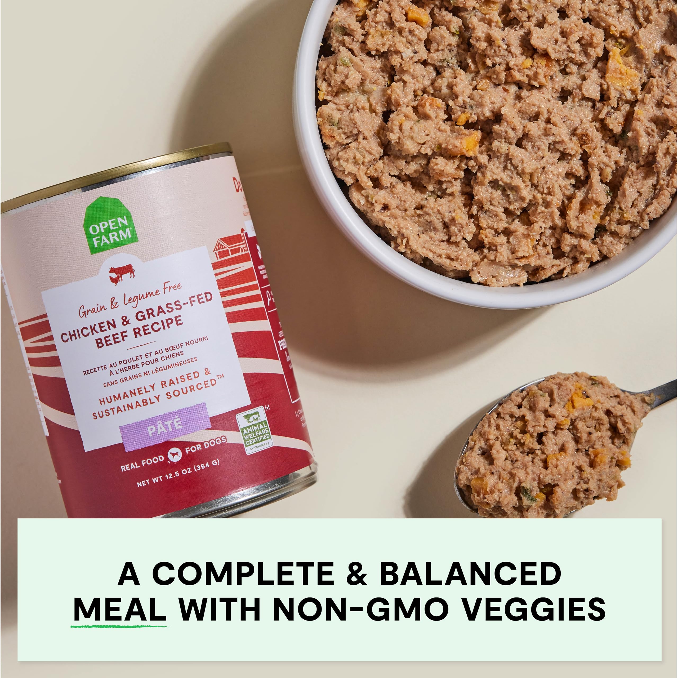 Open Farm Pate sin granos ni legumbres, sin rellenos innecesarios