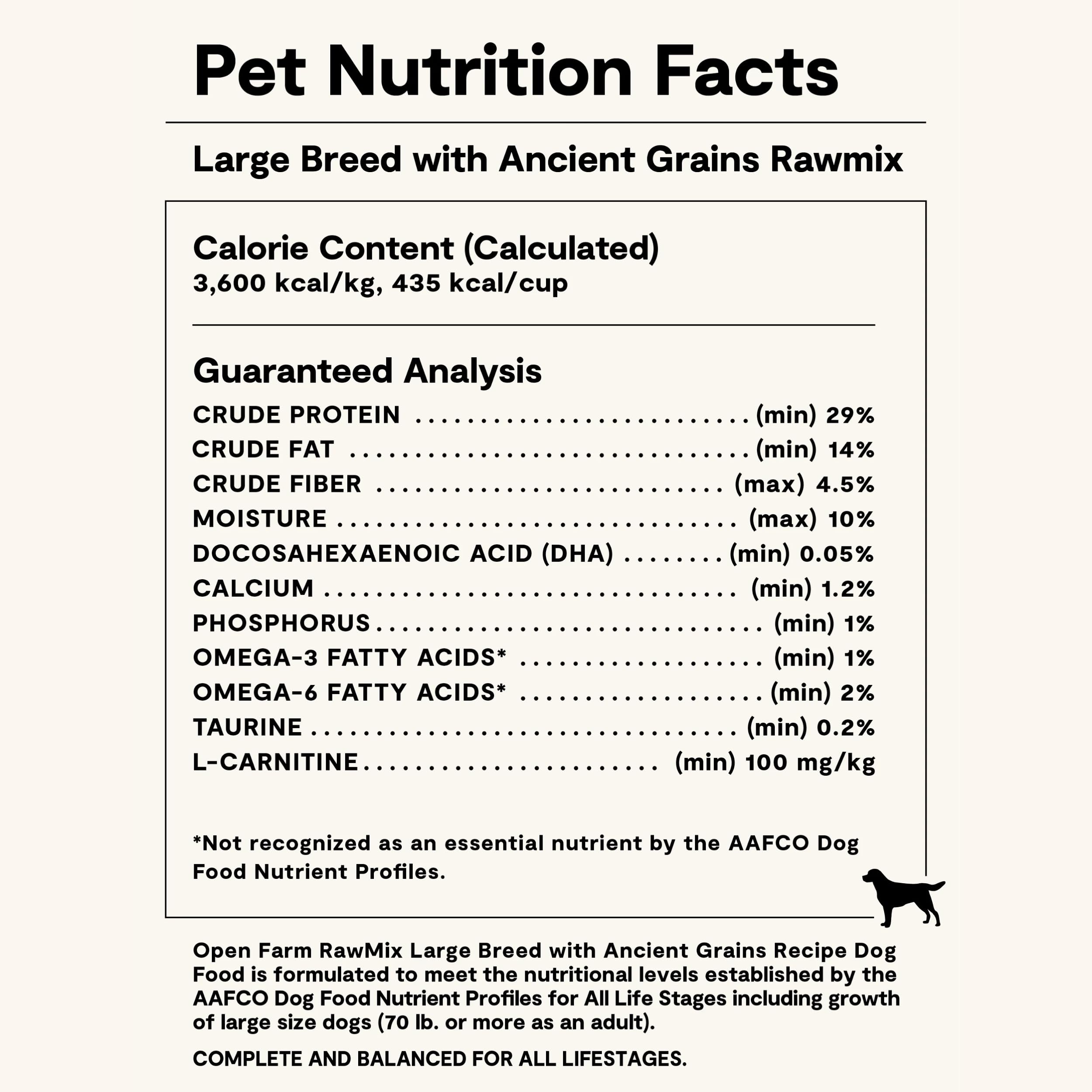 Perro grande disfrutando Open Farm RawMix, comida sabrosa y nutritiva.
