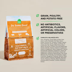 Open Farm proteína de cerdo de origen ético como ingrediente principal.