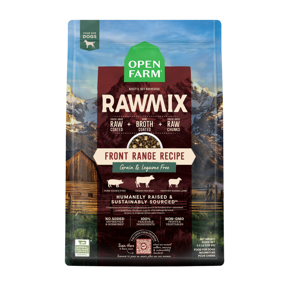 Open Farm RawMix sin granos cuenco: proteína enfocada para perros.