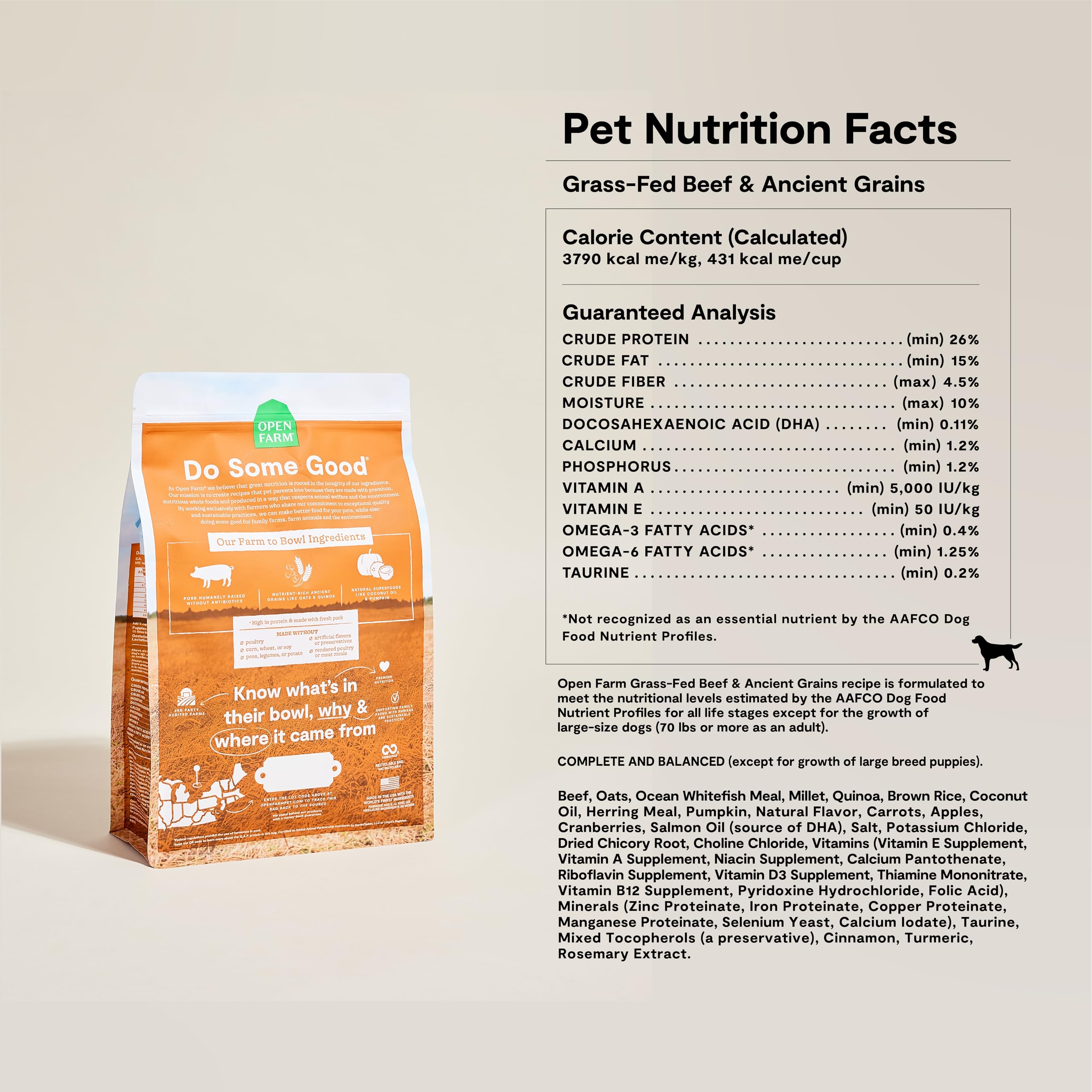 Open Farm: receta de cerdo de granja, proteína completa para perro.