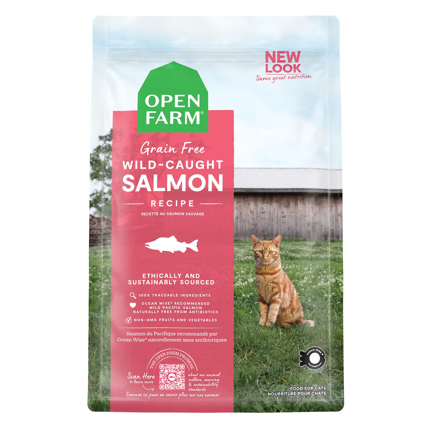 Open Farm Salmón salvaje para gatos — ingredientes de alta calidad