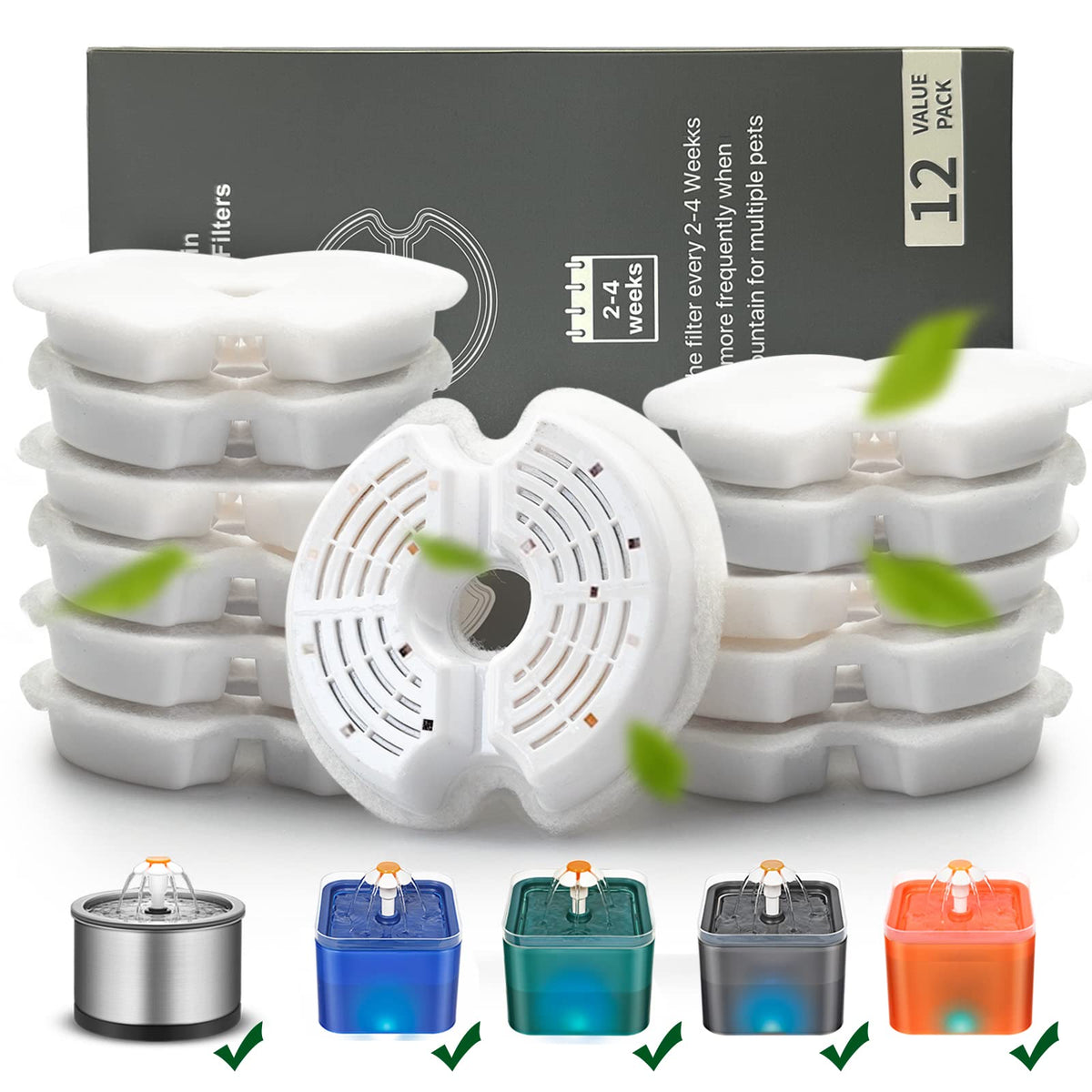 Filtro Opeth para fuente de gatos con algodón y carbón activado mejora la limpieza del agua