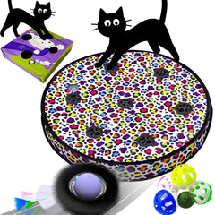 ORSDA bola interactiva en movimiento para gatos, laberinto de 7 agujeros para juego activo.