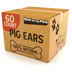 Orejas de cerdo para perros enteras en 60 unidades con sabor natural y masticación prolongada