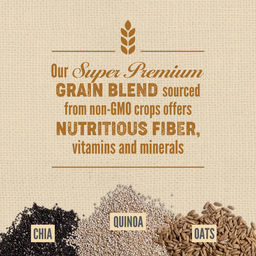 ORIJEN Amazing Grains: omega-3 para piel y pelaje saludable.