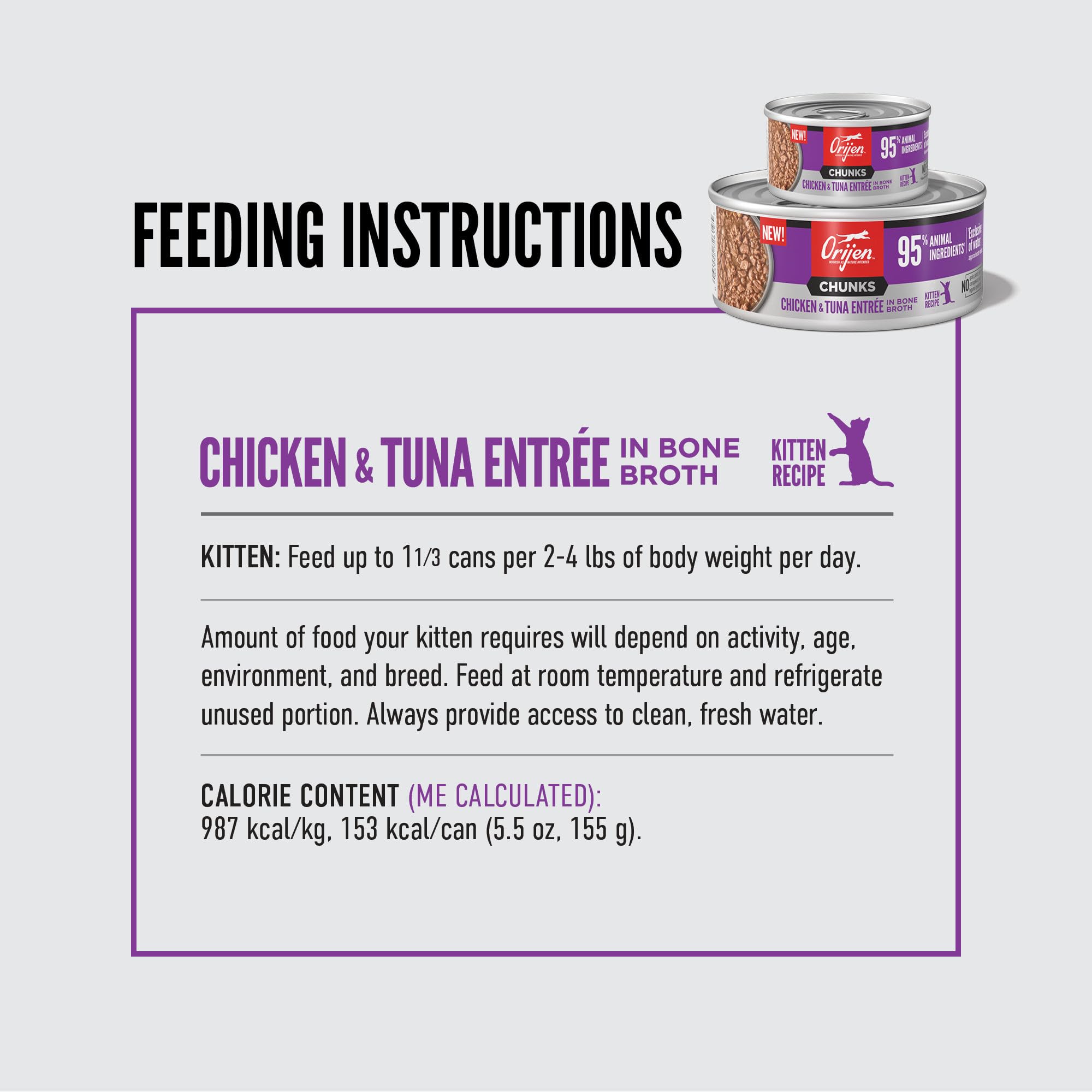 ORIJEN Chunks Shreds receta sin granos para gatitos