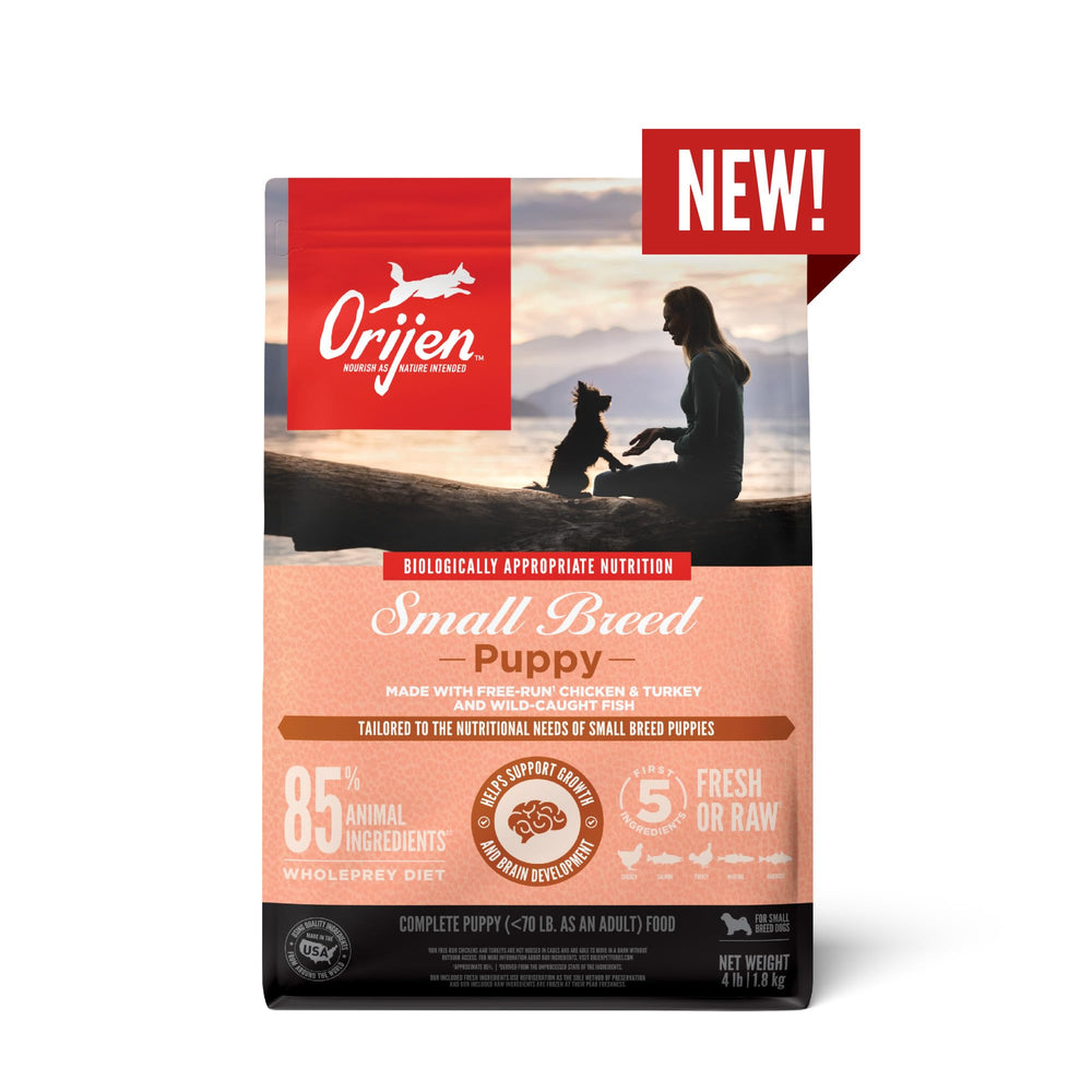 ORIJEN dieta basada en presas completas para cachorros.