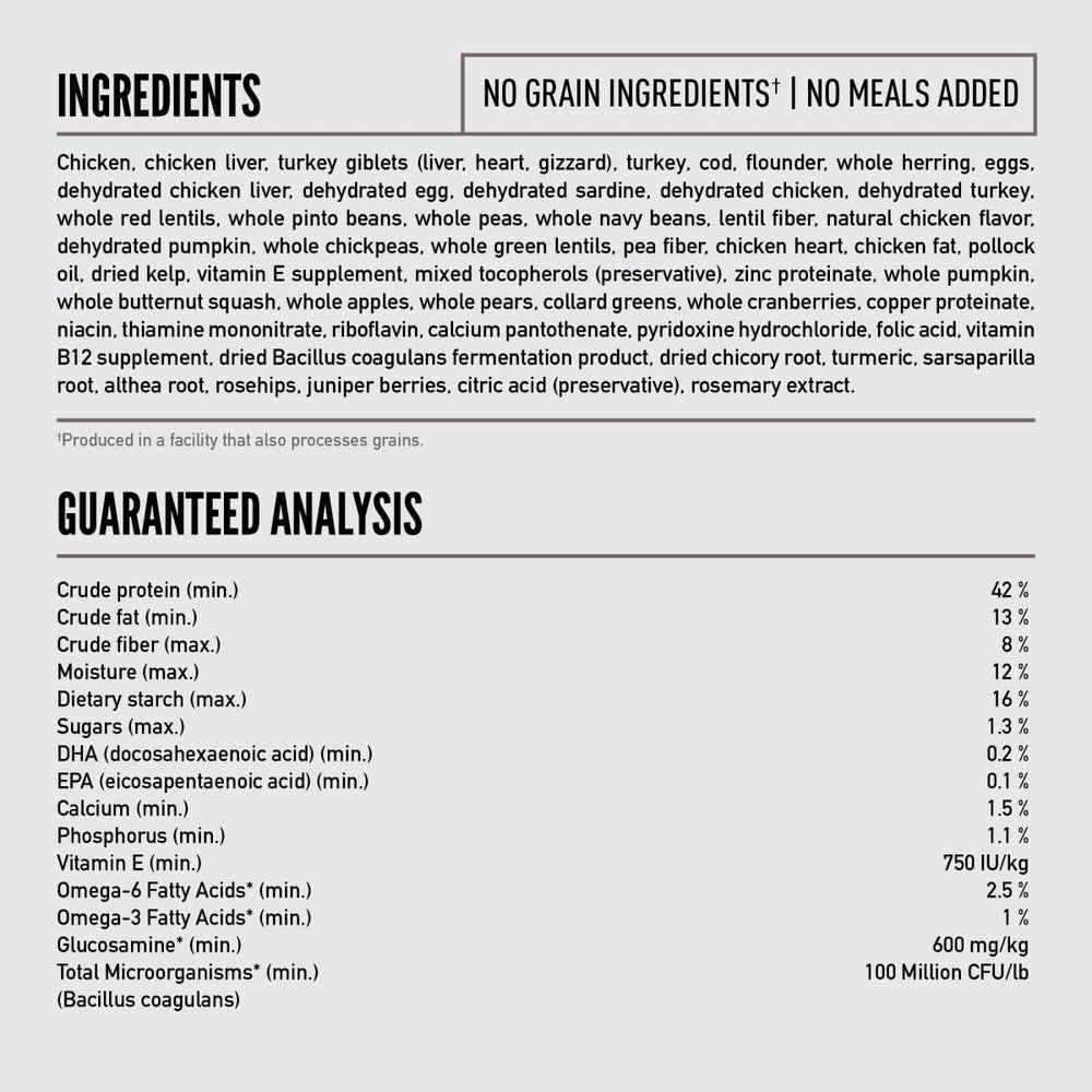 ORIJEN entrega ingredientes frescos refrigerados y crudos congelados para nutrición de calidad.