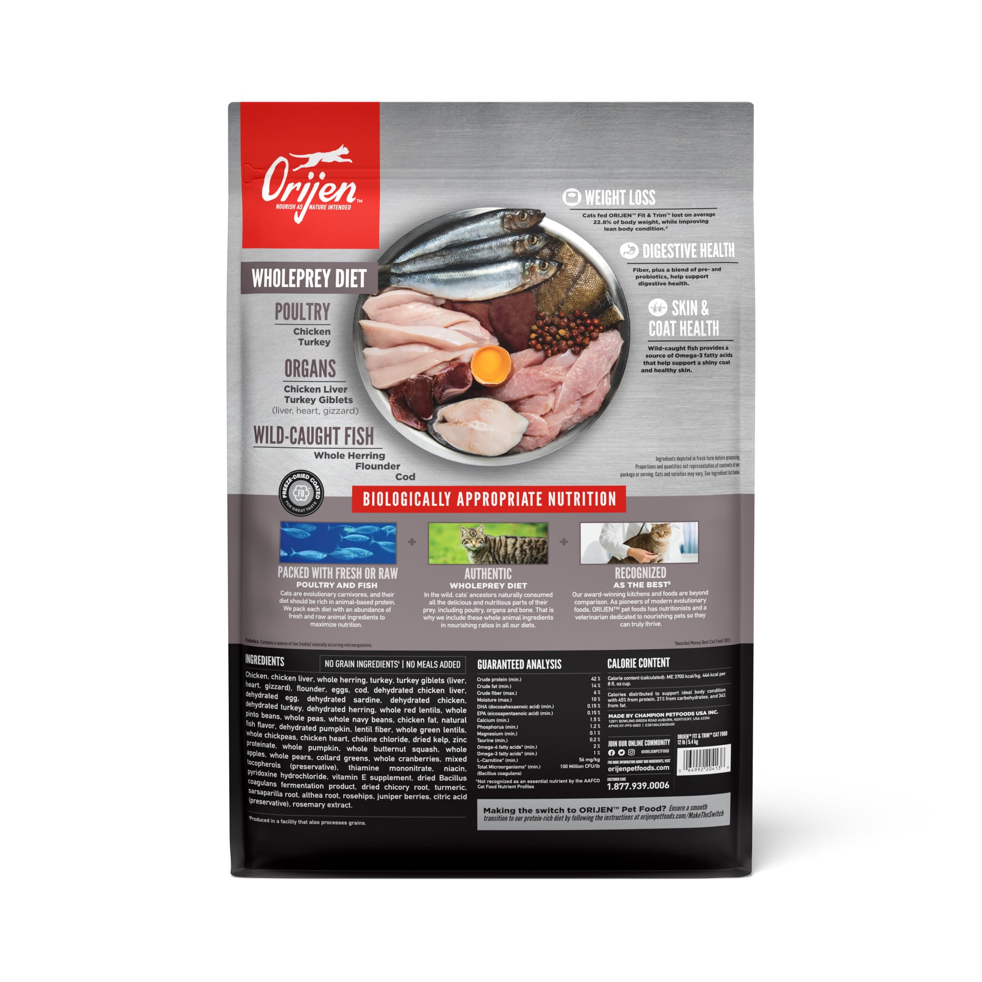 ORIJEN Fit & Trim alta proteína para gatos apoyo al desarrollo muscular