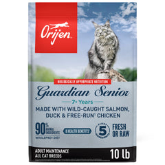 ORIJEN Guardian Senior: bolsa de 10 lb, comida seca sin granos para gato.