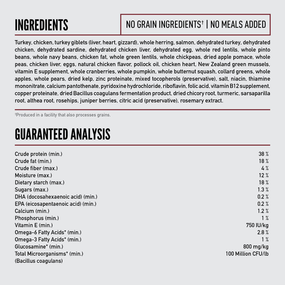 ORIJEN ingredientes frescos refrigerados y procesados en EEUU.