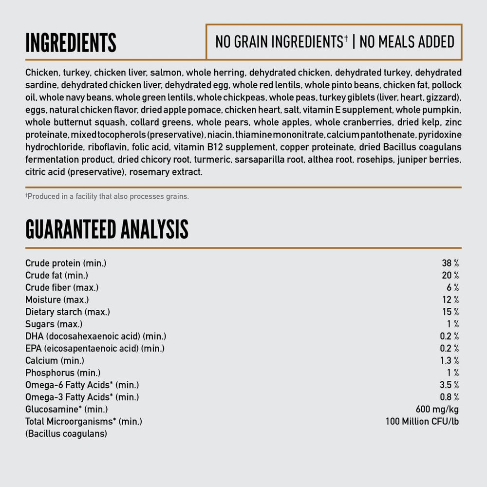 ORIJEN Puppy ingredientes frescos refrigerados y crudos congelados para sabor auténtico