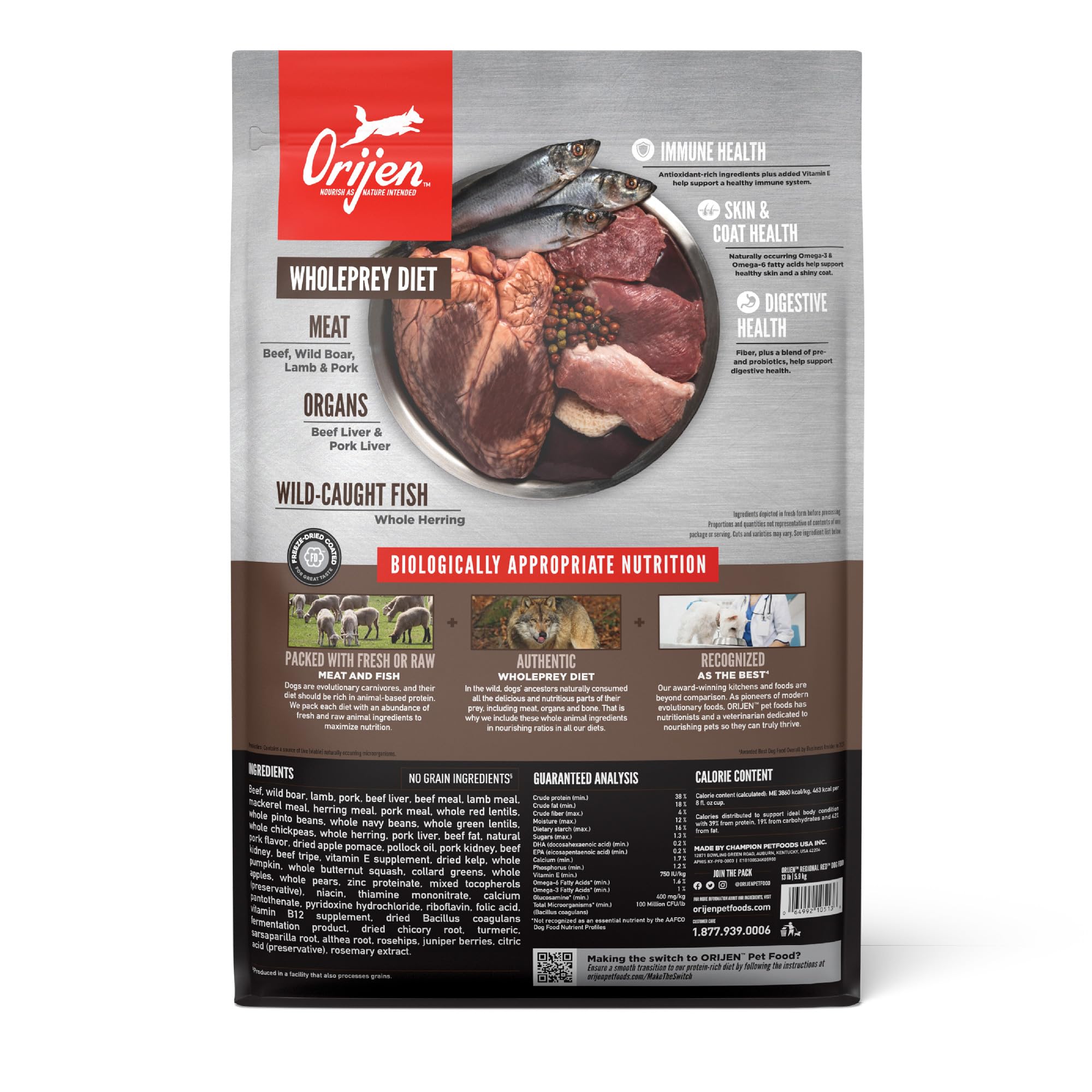 ORIJEN Regional Red, receta sin granos para perros