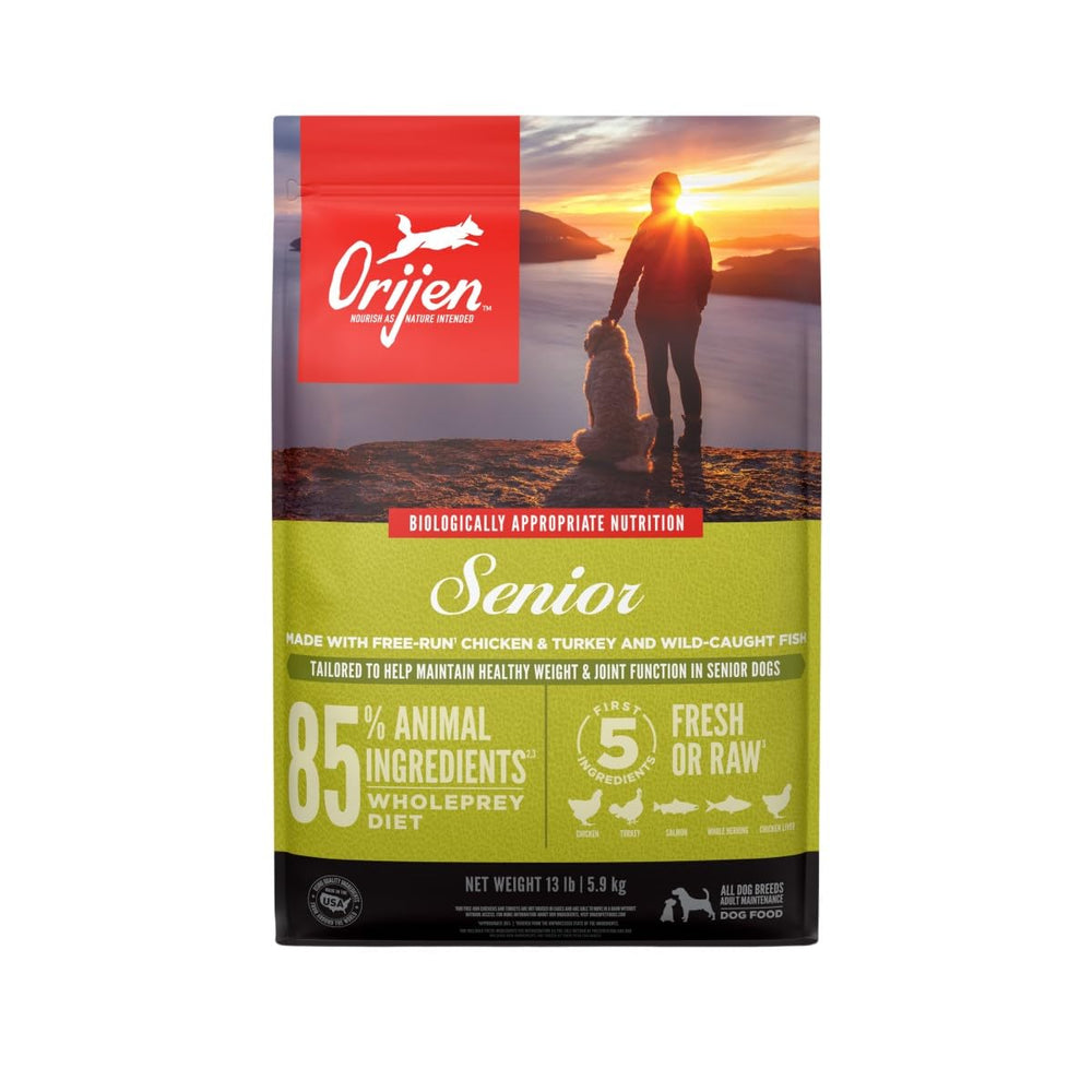 ORIJEN Senior – primeros 5 ingredientes frescos para proteína sólida en perros mayores