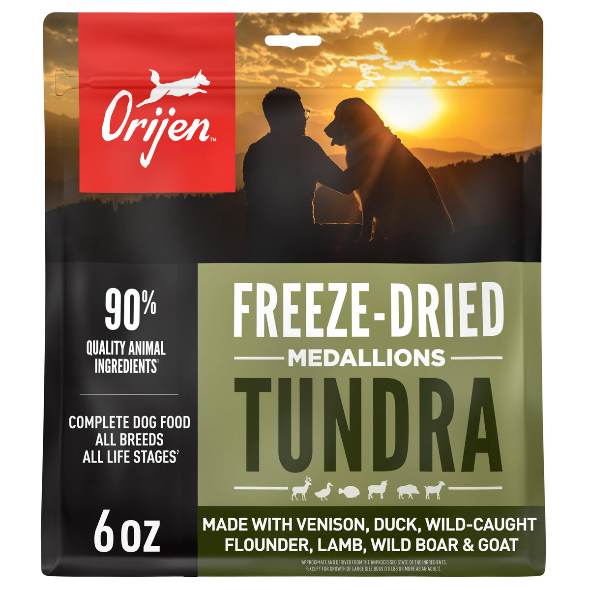 ORIJEN TUNDRA bolsa 6oz, alimento de alta proteína para perro.
