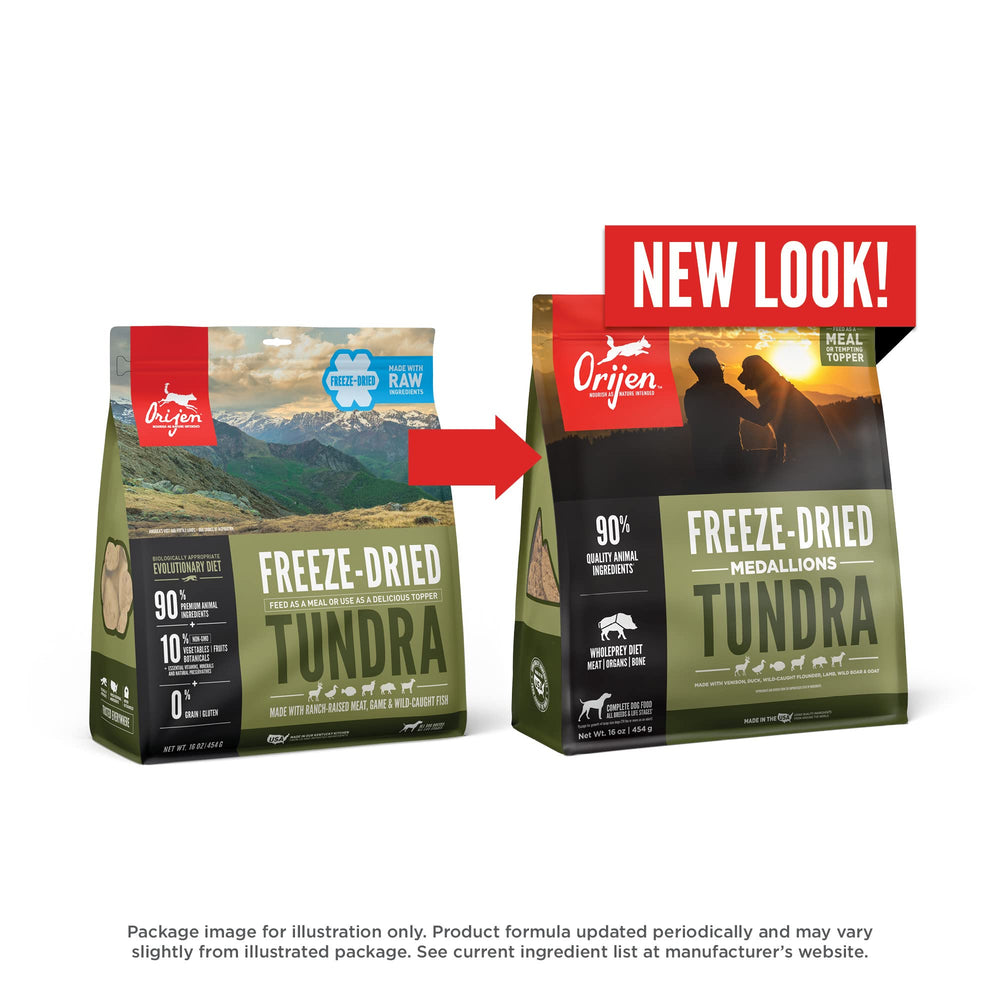 ORIJEN TUNDRA combina carnes salvajes para una experiencia de sabor natural.