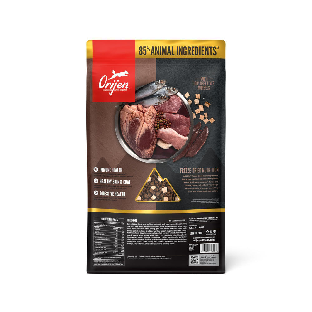 ORIJEN Wild Reserve – primeras cinco ingredientes carne fresca para sabor natural