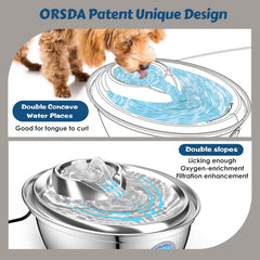 ORSDA fuente para gatos, filtración de 4 capas mantiene el agua fresca