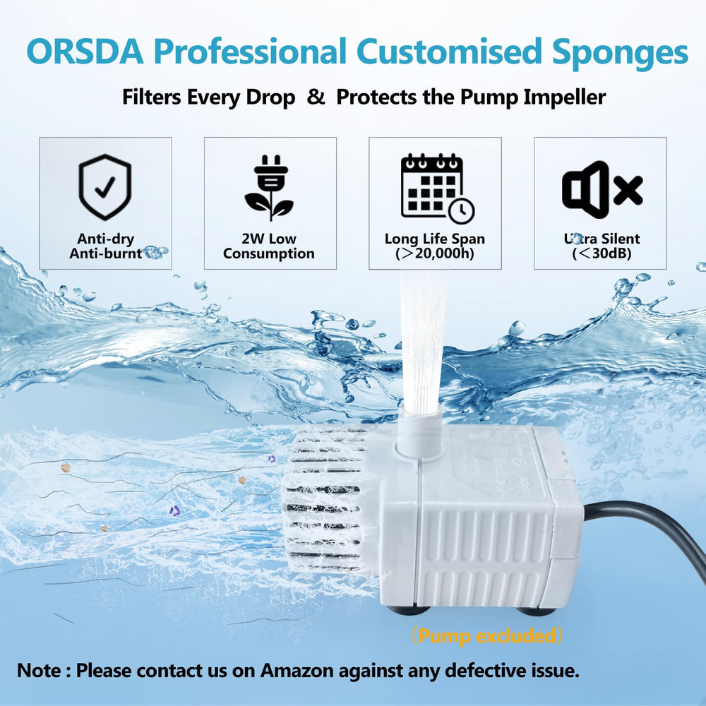 ORSDA kit filtro bomba para fuente de agua de mascotas, mantenimiento sencillo