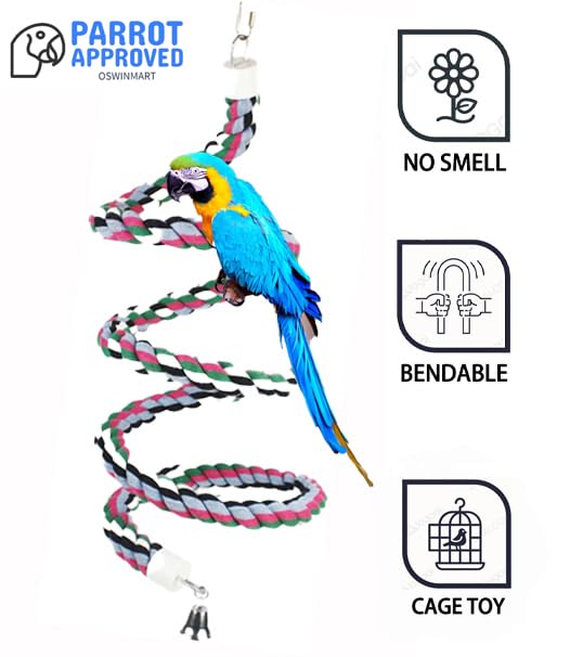 Detalle de la cuerda flexible OSWINMART para aves.