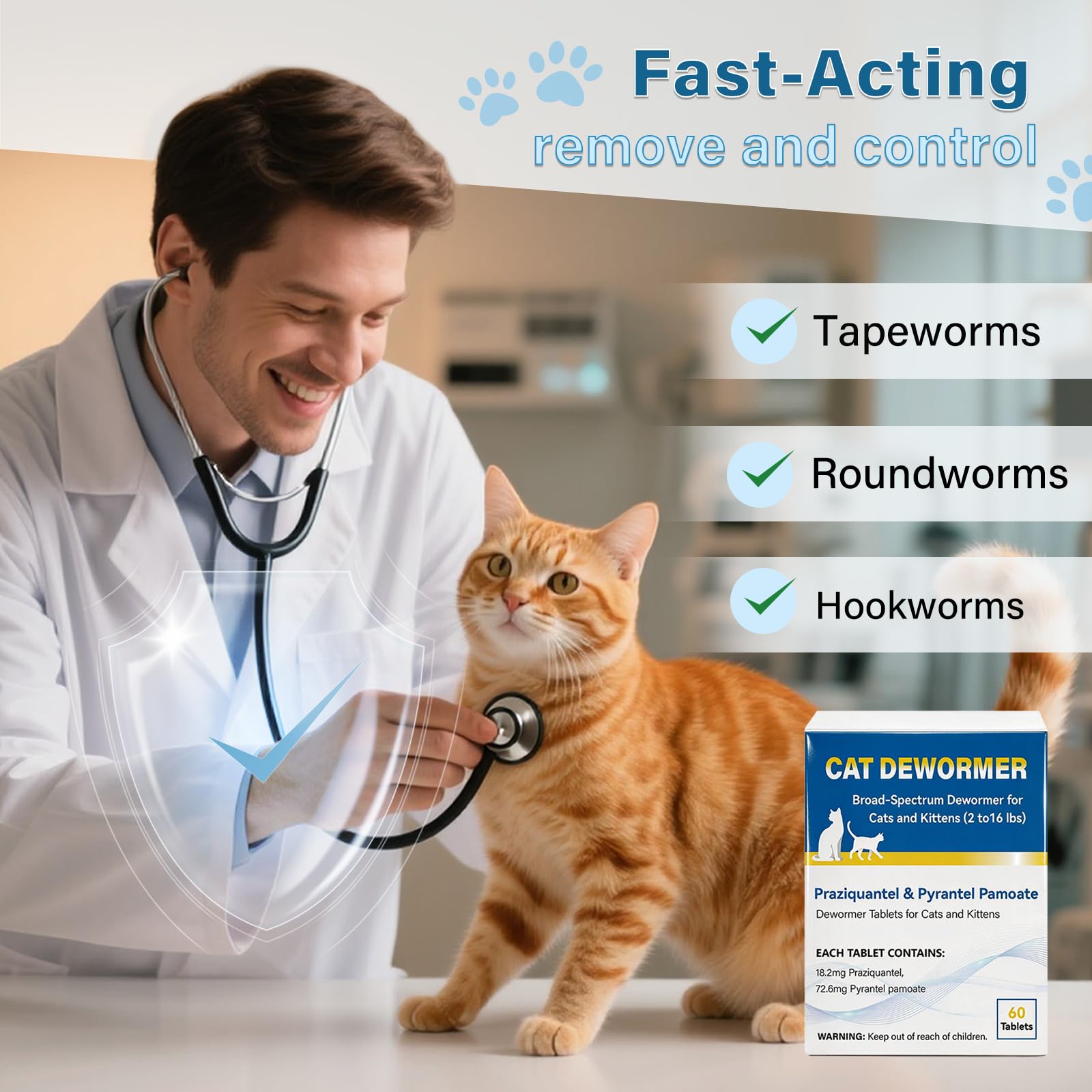 OthoKing gato acepta la tableta con facilidad.