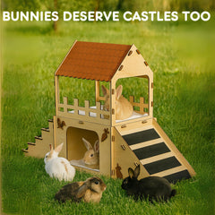 OtterPets: castillo para conejo de dos niveles para trepar