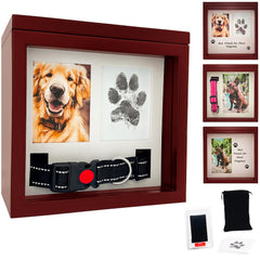 Urna OtterPets para cenizas de perro con cuatro diseños de exhibición personalizables.