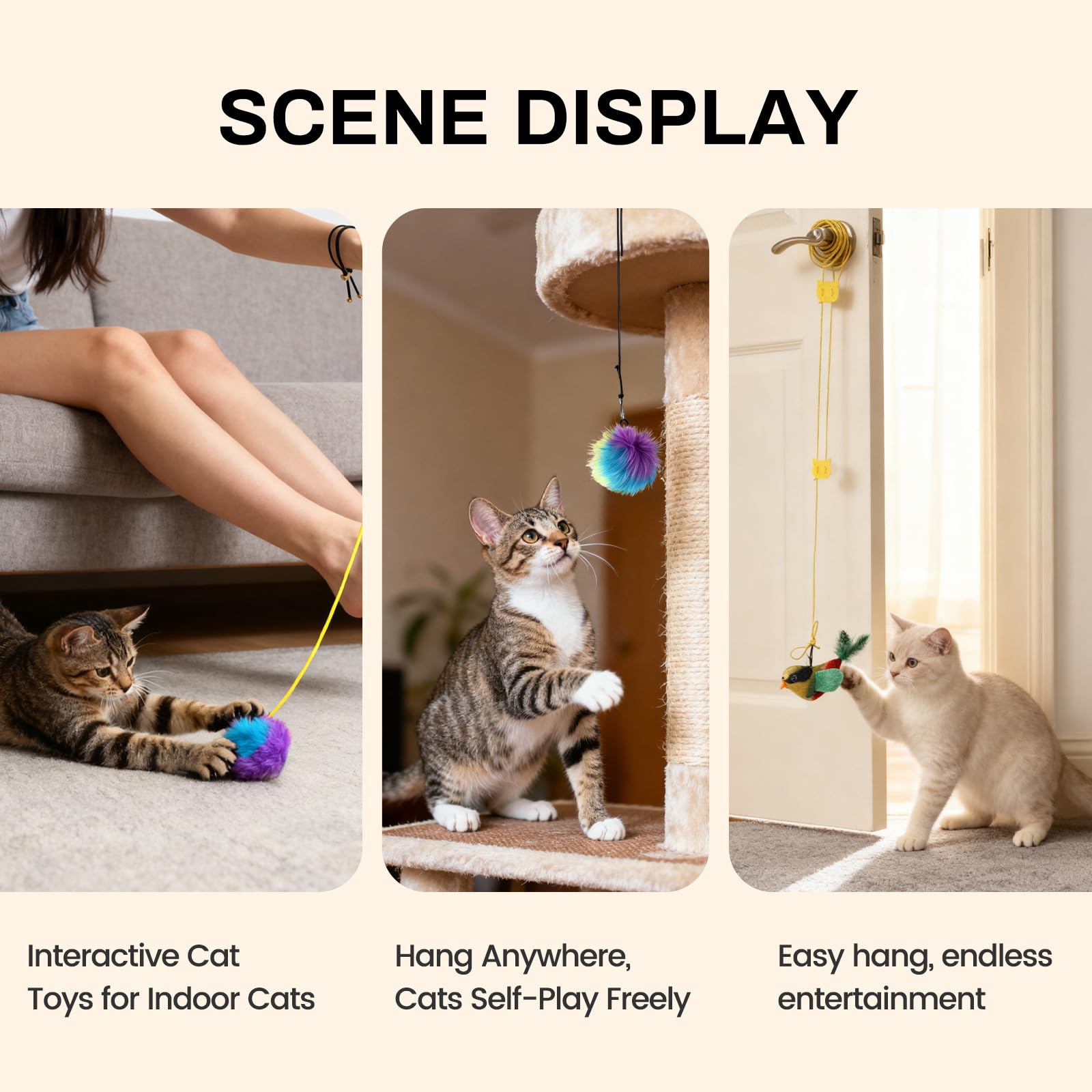 Ottmat juguete con sonido para gatos adultos y gatitos, ideal para hogares con varias mascotas.