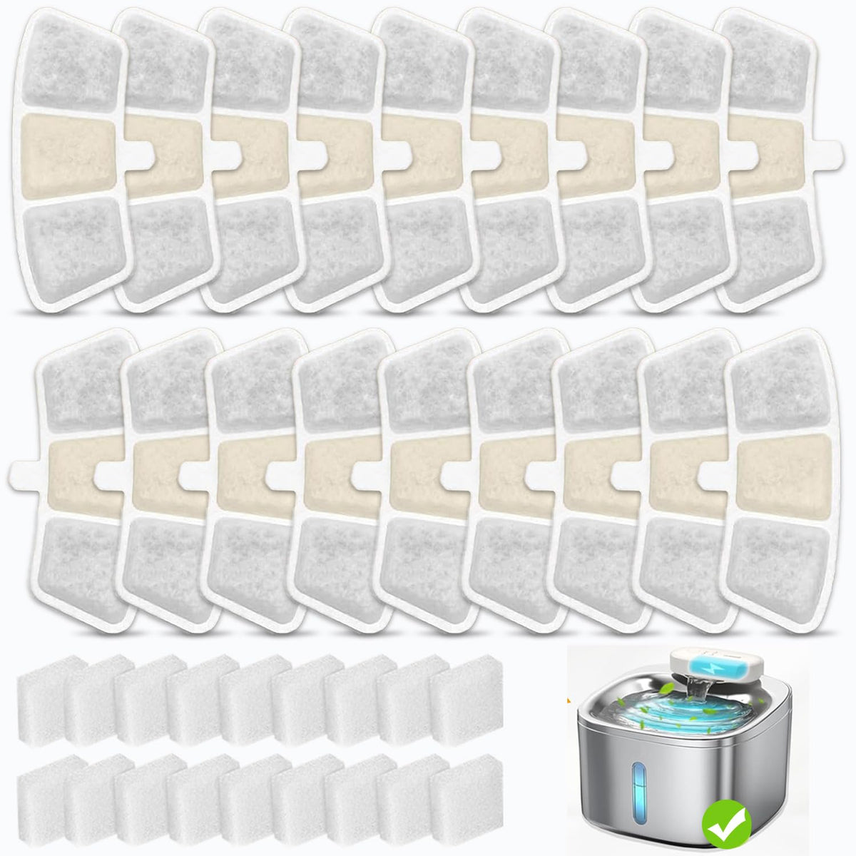 OUPUSES PW04: empaque de filtros para fuente de mascotas, reserva anual de agua limpia