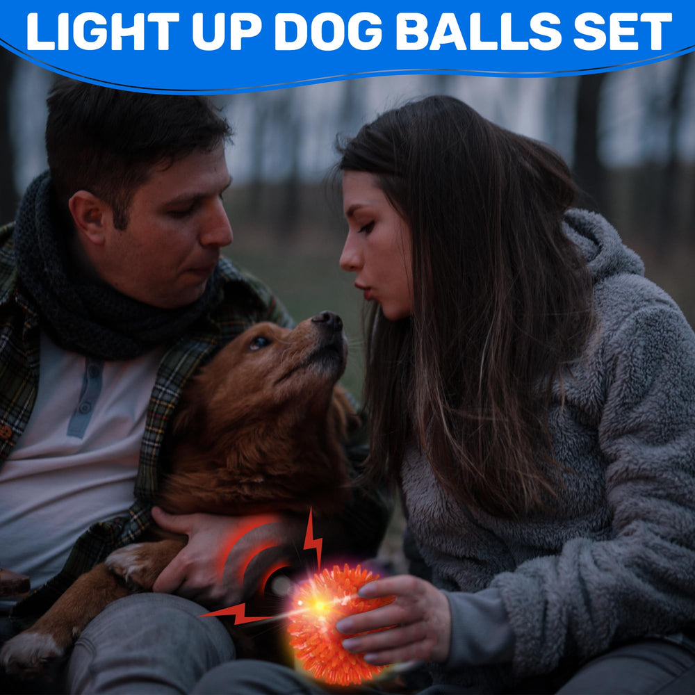 Pelota espinosa roja de Ousiya con sonido para atraer al perro.