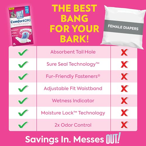 OUT! PetCare: núcleo absorbente con bloqueo de humedad para protección diaria.