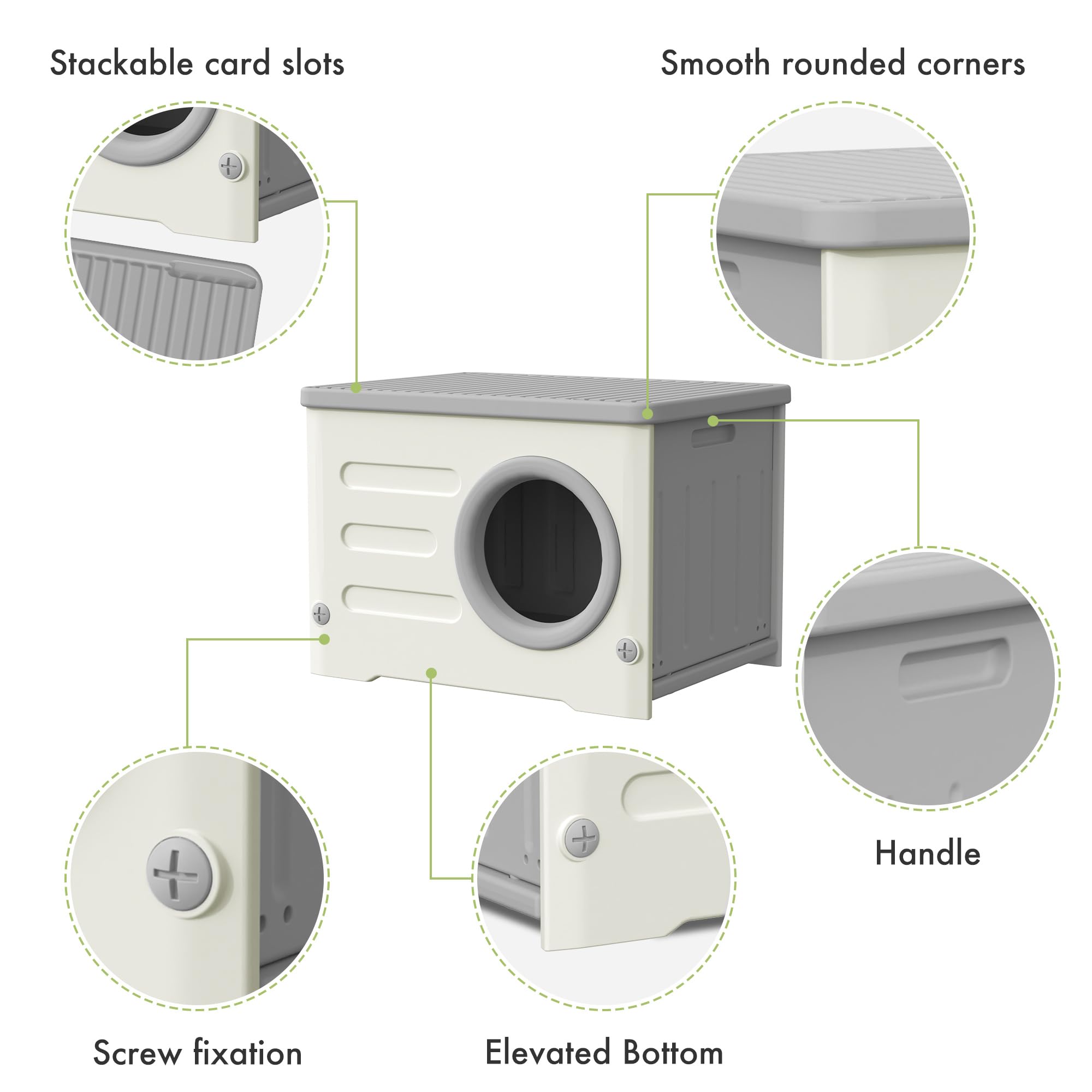 Casa exterior para gatos HDPE interior espacioso: espacio para dos gatos adultos.
