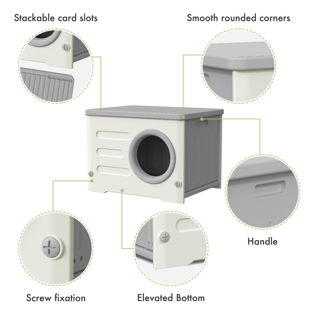 Casa exterior para gatos HDPE interior espacioso: espacio para dos gatos adultos.