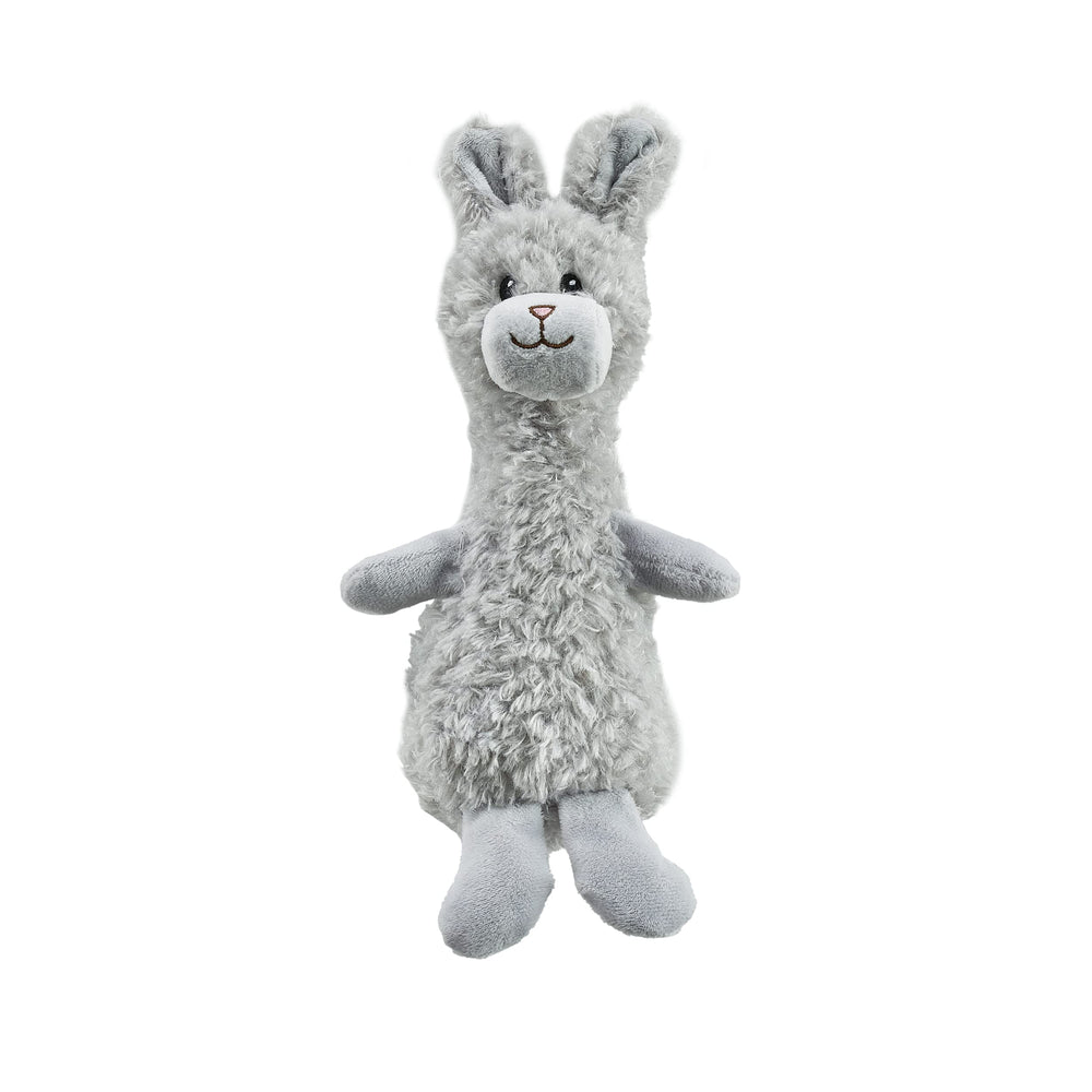 Outward Hound Scruffles conejo de peluche sonoro, ideal para juegos.
