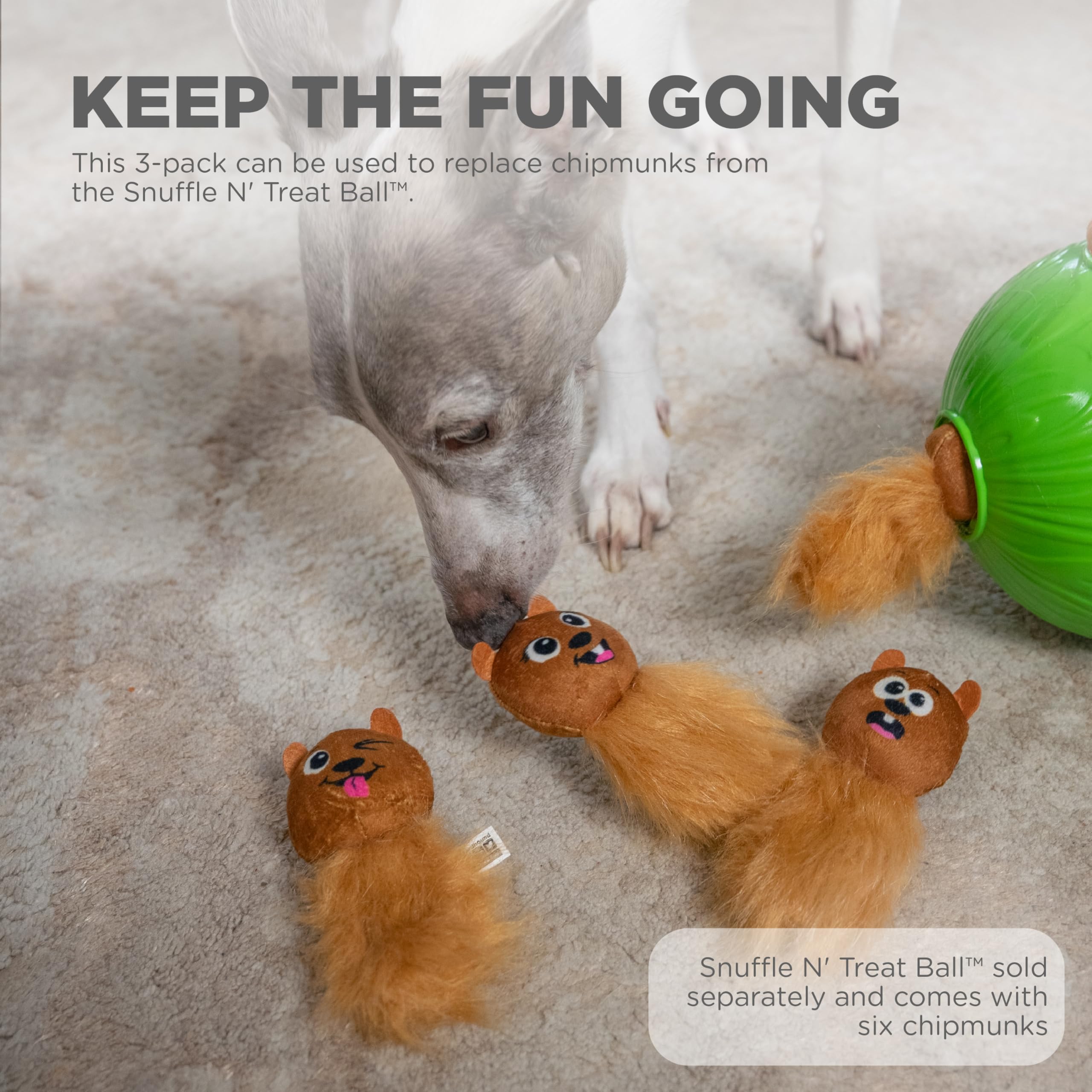 Ardilla peluche del pack Outward Hound para Snuffle N' Treat, perfecta para juegos de búsqueda