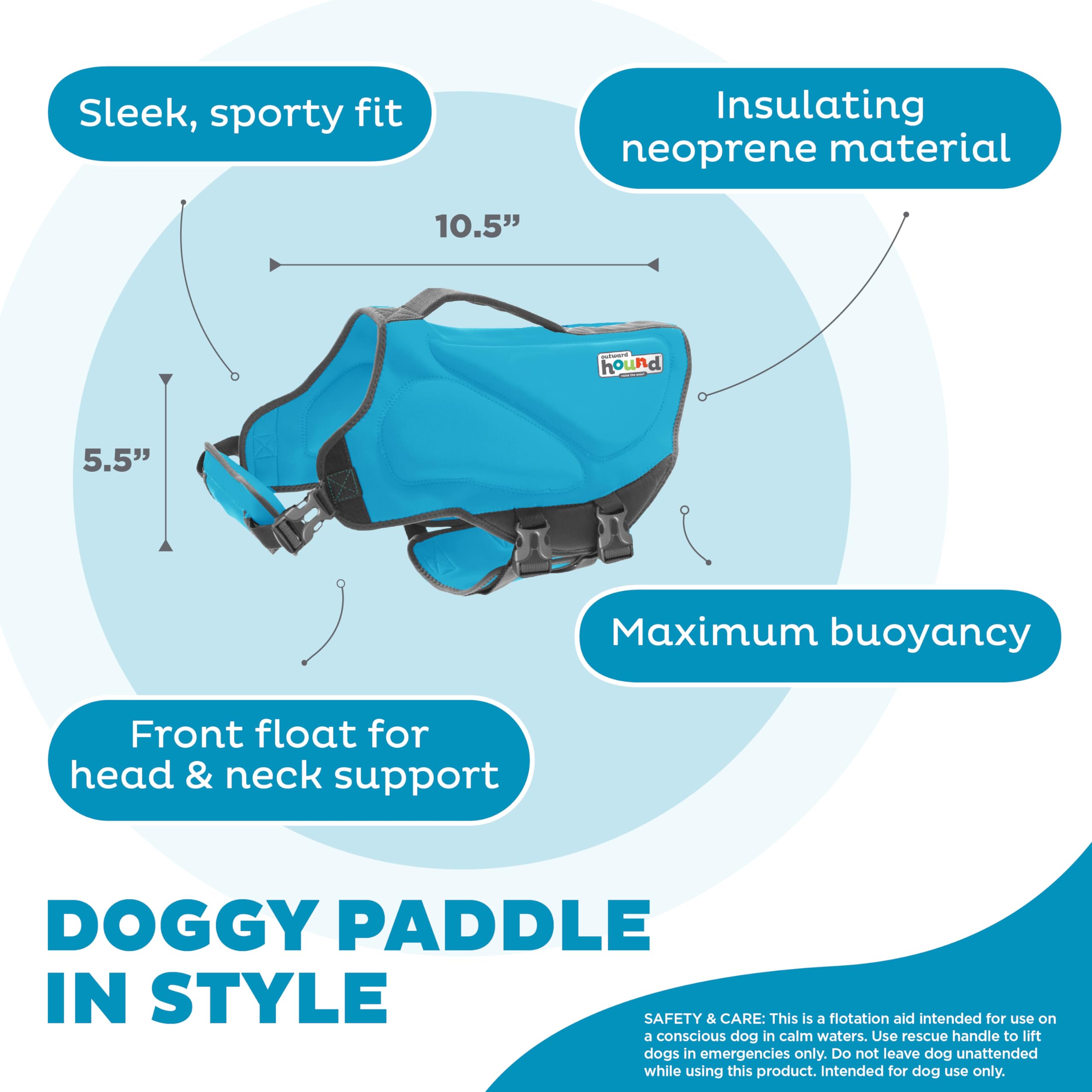 Outward Hound Dawson colores brillantes y reflectantes mejoran la visibilidad en agua.