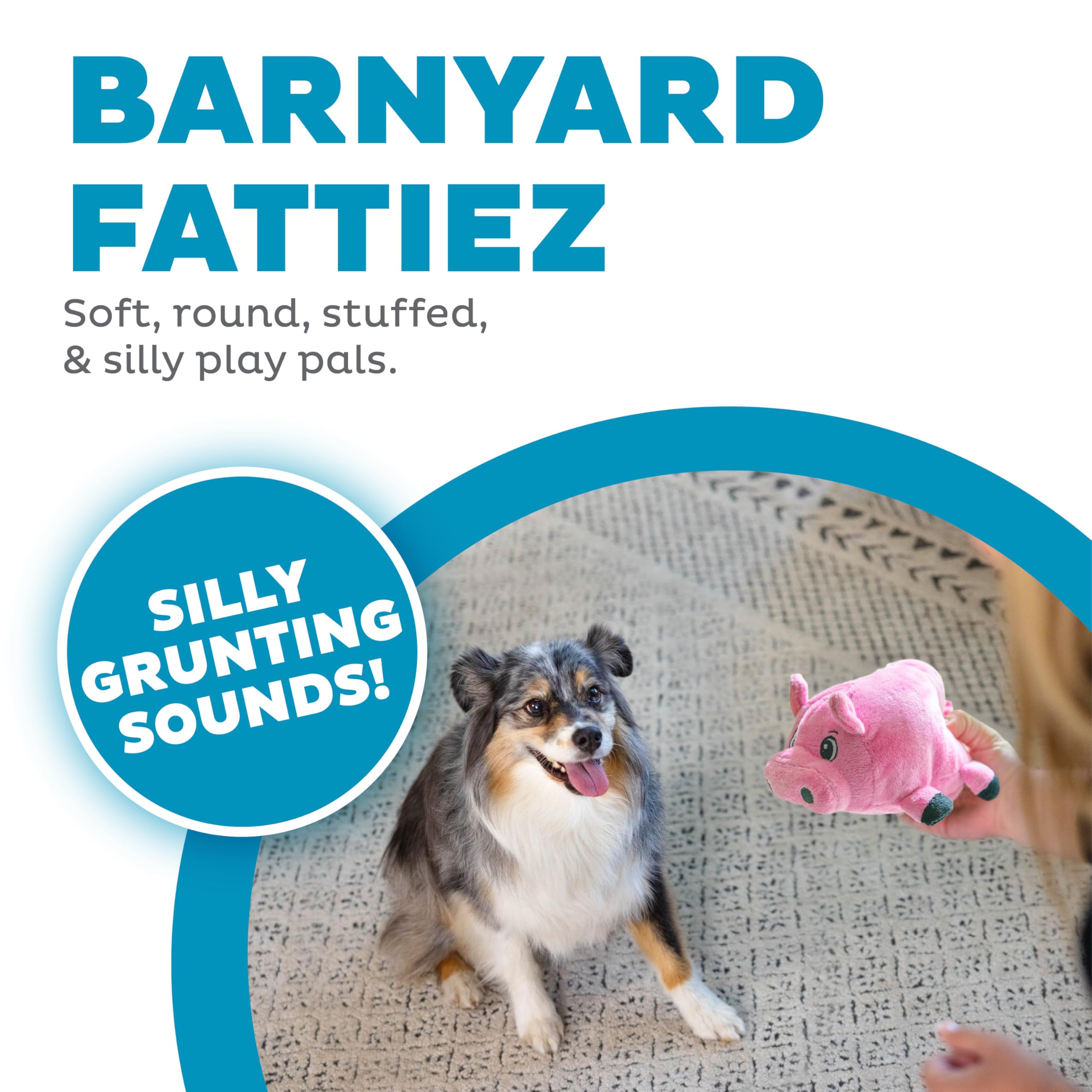 Outward Hound Fattiez animas granja peluche para perro, sonido único