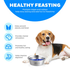 Base antideslizante del bol Outward Hound Fun Feeder evita deslizamientos.