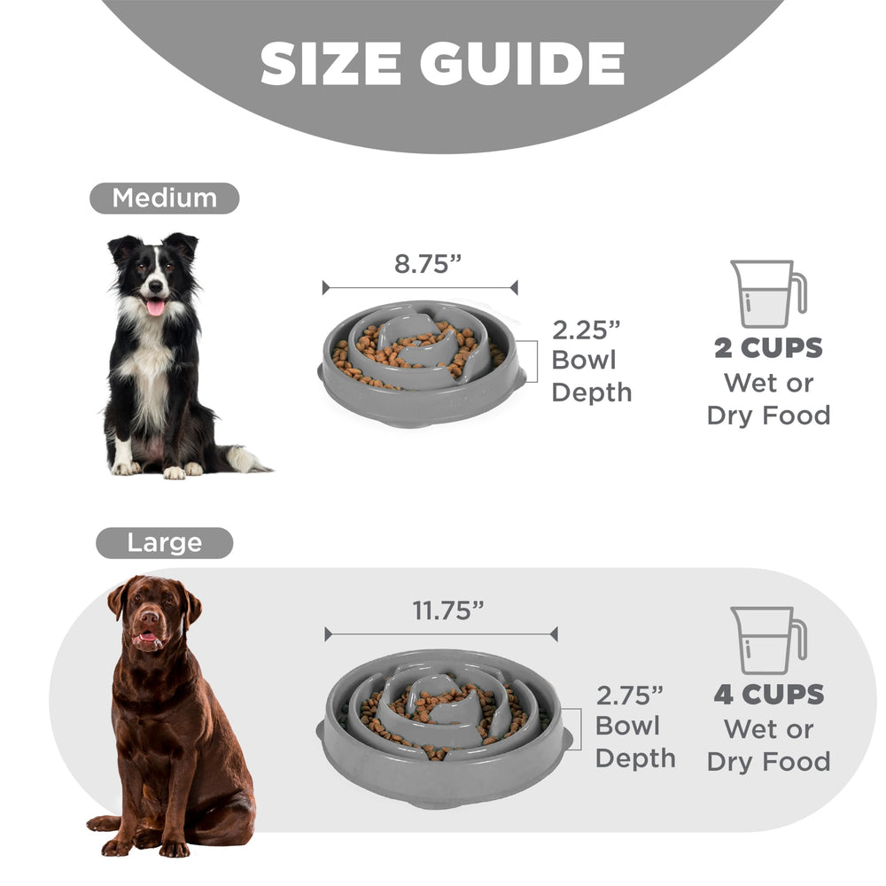 Outward Hound Fun Feeder Slo Bowl para perros medianos a grandes con tres niveles de lentitud.